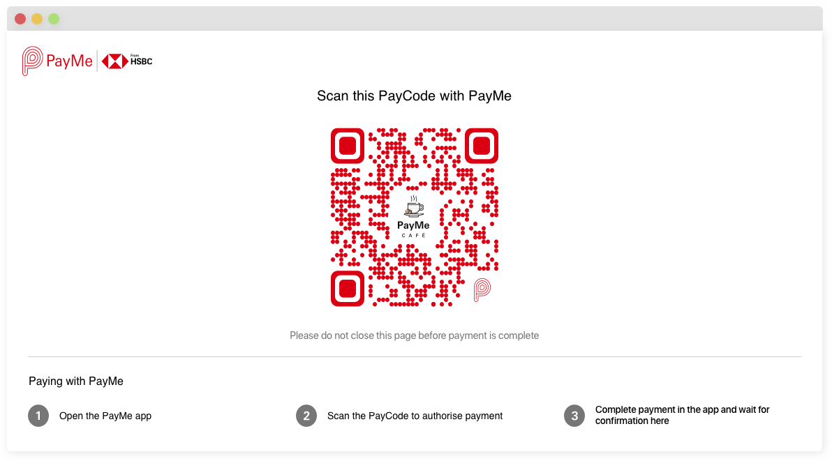 Display the PayCode on a new page.