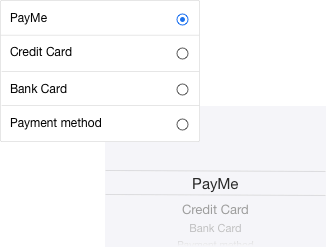 Using a dropdown for payment options